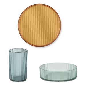 Liewood Set repas en tritan Kain - Sea blue mix