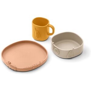 Liewood Set vaisselle Kine en silicone - Set de 3 - Tuscany rose mix