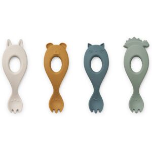 Liewood Fourchettes en silicone Liva - Set de 4 - Faune green multi mix