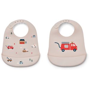 Liewood Bavoirs Tilda en silicone - Set de 2 - Emergency vehicle/Sandy