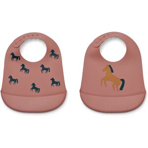 Liewood Bavoirs Tilda en silicone - Set de 2 - Horses/Dark rosetta