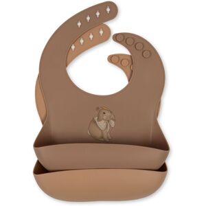 Konges Sløjd Bavoirs en silicone Bunny - Set de 2 - Vieux Rose