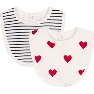 Petit Bateau Lot 2 Bavoirs Cœurs - Blanc