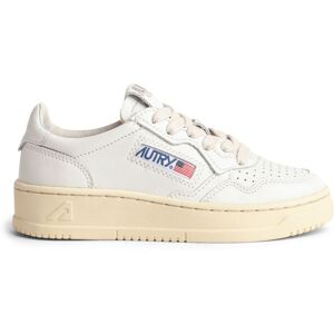 Autry Baskets Kids Medalist Low Cuir - Blanc