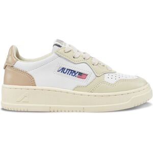 Autry Baskets Kids Medalist Low Cuir Bicolore - Beige