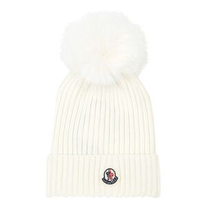 Moncler Bonnet a Pompon Fourrure - Blanc