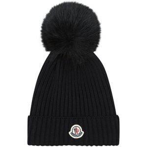 Moncler Bonnet a Pompon Fourrure Noir