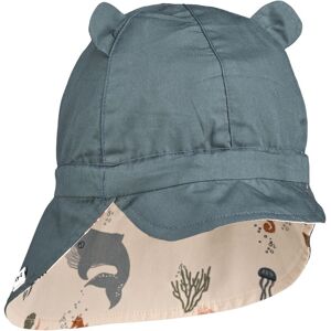 Liewood Chapeau Reversible Gorm Coton Bio Bebe - Bleu gris