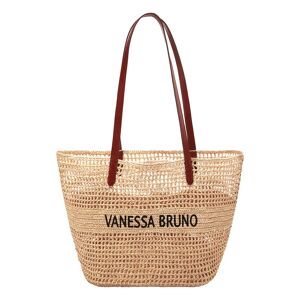 Vanessa Bruno Panier Logo Brode Raphia - Sable