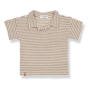 1 in the family T Shirt Col Polo en Lin Andreu Camel