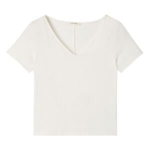 American Vintage T-shirt Col V Aksun - Blanc