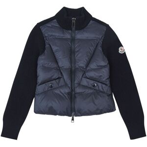 Moncler Veste Bi matiere Logo Bleu marine