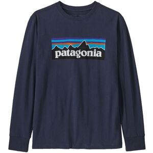 Patagonia T-shirt Manches Longues P-6 Logo Regenerative Coton Bio - Bleu marine