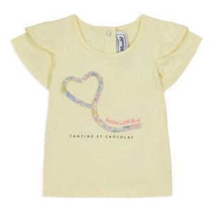 Tartine et Chocolat T Shirt Cur Fleuri Jaune pale