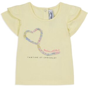 Tartine et Chocolat T-Shirt C?ur Fleuri - Jaune pale