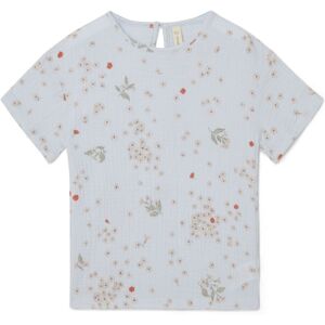 garbofriends T Shirt Fleuri Mousseline de Coton Bleu ciel