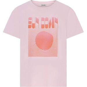 Alma Deia T shirt Imprime Sundown en Coton Bio Rose bonbon