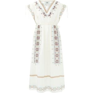 Alma Deia Robe Kaftan Brodee Blanc casse