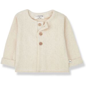 1+ in the family Cardigan Matiere Recyclee Jolie - Ecru