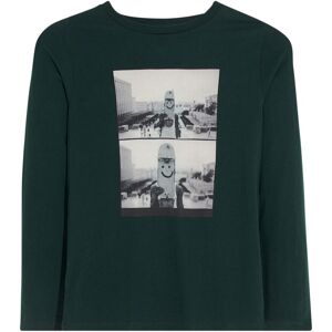 Bellerose T-shirt Manches Longues Graphique Kenno - Vert fonce