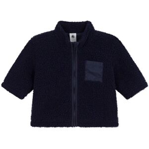 Petit Bateau Veste en Sherpa Zippee Bleu marine