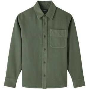 A.P.C. Surchemise Basile Brodee Coton Bio - Vert foret