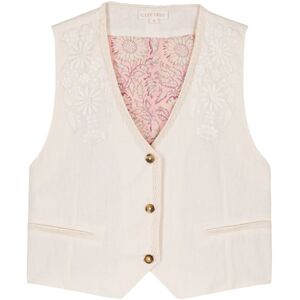 Louise Misha Veste Sans Manches Frankie Coton et Lin Collection Femme Creme