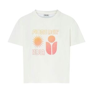 Alma Deia T shirt Imprime Fiore Dell Isola Coton Bio Blanc casse