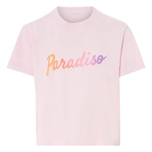 Alma Deia T shirt Boxy Imprime Paradiso Coton Bio Rose bonbon