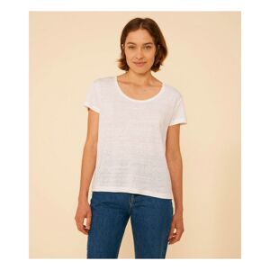 Petit Bateau T-shirt Lin - Collection Femme - Ecru