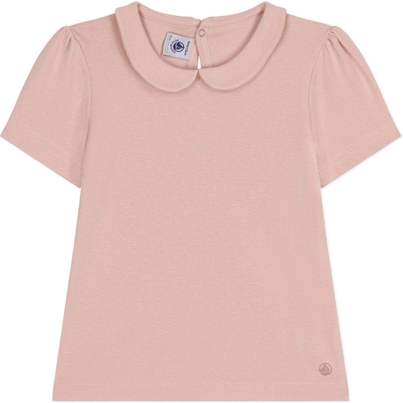 Petit Bateau T-shirt Col Claudine Mechi - Rose poudré