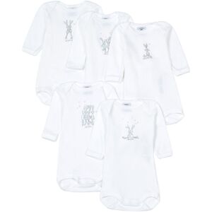 Petit Bateau Lot 5 Bodies Croises Blanc