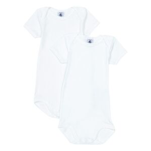 Petit Bateau Lot 2 Bodies Coton Bio Blanc