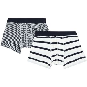 Petit Bateau Lot 2 Boxers Mariniere Coton Bio Bleu