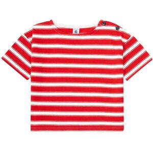 Petit Bateau T shirt Raye Coton Bio Epais Rouge