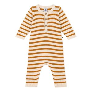 Petit Bateau Combinaison en Tricot Rayee - Beige