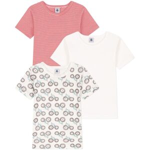 Petit Bateau Lot 3 T-Shirts en Côte - Ecru