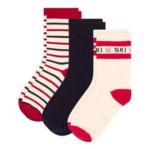 Petit Bateau Lot 3 Paires de Chaussettes SKI Rouge