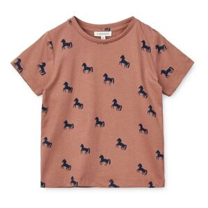 Liewood T-Shirt Coton Bio Chevaux Apia - Vieux Rose