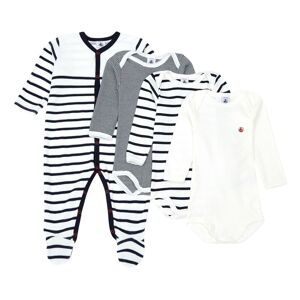 Petit Bateau Lot 3 Bodies Pyjama a Rayures Bleu marine