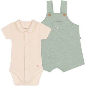 Petit Bateau Ensemble Salopette Manga Coton Flamme - Sauge