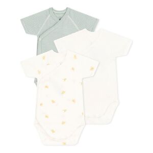 Petit Bateau Lot 3 Bodies Naissance Soleil - Blanc