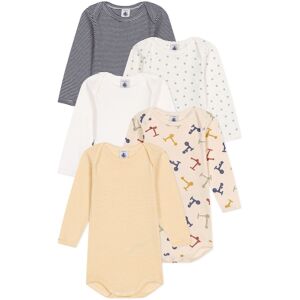 Petit Bateau Lot 5 Bodies Trotinettes Beige