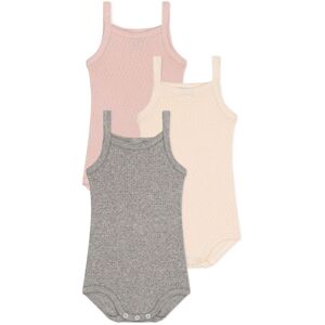 Petit Bateau Lot 3 Bodies Bretelles Ajoures - Rose