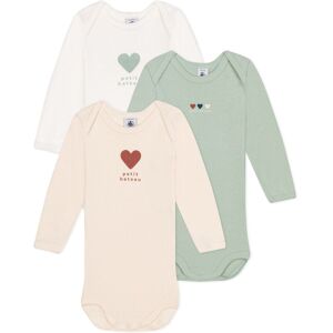 Petit Bateau Lot 3 Bodies Messages Sauge