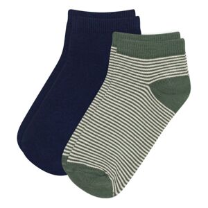 Petit Bateau Lot 2 Chaussettes Rayees - Vert kaki