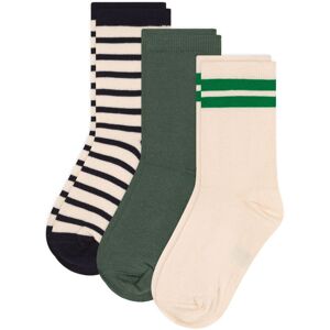 Petit Bateau Lot 3 Chaussettes Rayees Ecru