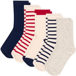 Petit Bateau Lot 5 Chaussettes Rayures - Beige