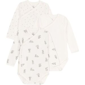 Petit Bateau Lot 3 Bodies Naissance Lapin - Blanc