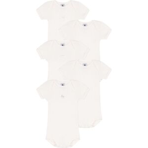 Petit Bateau Lot 5 Bodies Lapin - Ecru